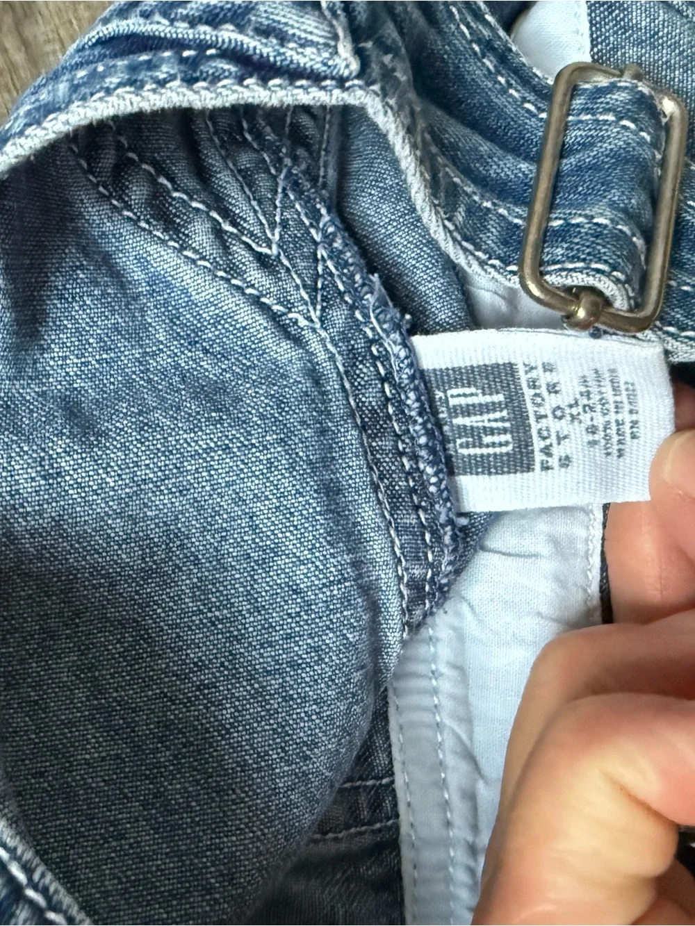 VTG 2003 GAP Denim Overalls Cargo Jeans Cotton Baby Size 18 - 24 Mo